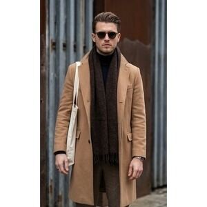Givenchy Gentleman Vintage Brown 100% Merino Wool Scarf Made in West Germany